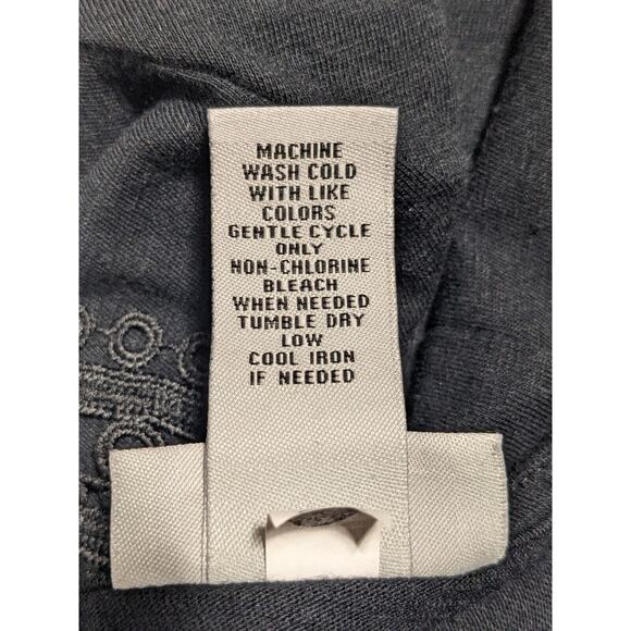 Catherines T Shirt Women 0X Black Short Sleeve Lace Neckline Detail P86 - Picture 7 of 9